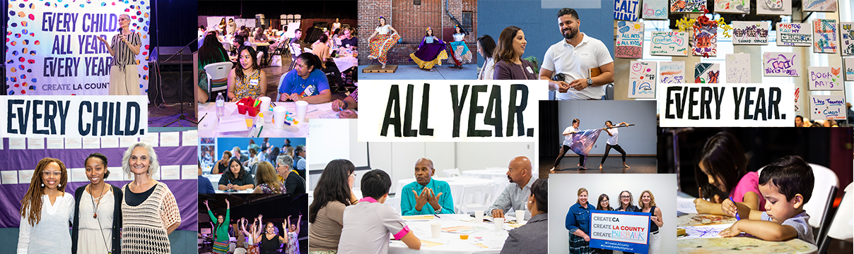 collage of photos from the 2019 community forums for arts education 